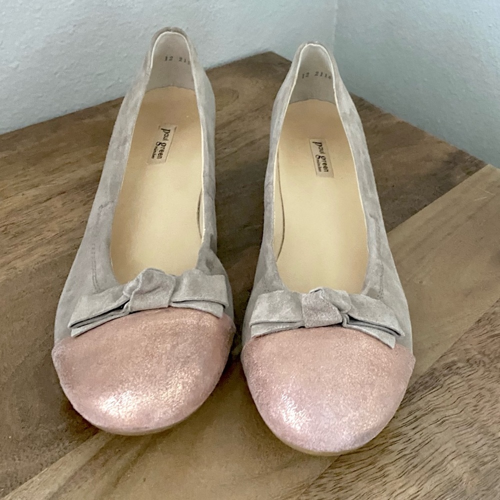 Paul green tan suede wedge shoe